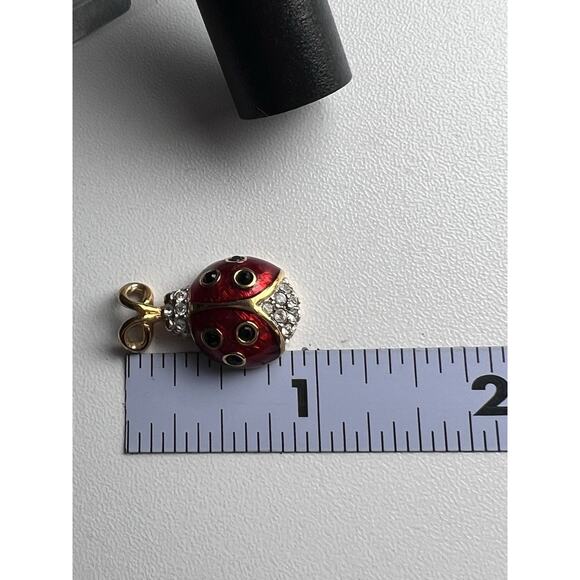 Swarovski Red Ladybug Gold Tone Pendant for Necklaces - Picture 5 of 5